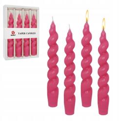 Spirális Kúpos Gyertyák Illatmentes Dekorációs Rózsaszín 19 cm 4 db (B0CHMCG1DN)
