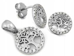 Lovrin 925-ös ezüst szett: fülbevaló és nyaklánc szerencsefa medállal, súlya 3, 8g (Lovrin)
