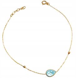 Lovrin Arany női karkötő 585-ös, csepp alakú, kék cirkónia köves medállal ajándék (64285758)