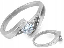 Lovrin Modern ezüst gyűrű 925 cirkónia kövekkel, r12 méret, ajándék, 2.84g