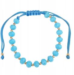 Lovrin Arany zsinór karkötő 585 világoskék gyöngyökkel, gyémántcsiszolású golyókkal (62485125)
