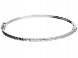 Lovrin 925-ös ezüst merev karperec görög mintával, divatos ajándék