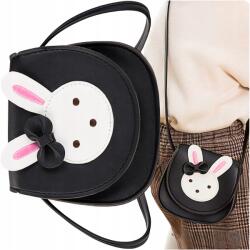 EdiBazzar Kistáska hercegnőknek, lányoknak, masnival, fekete, női, kis méretű, pánttal, nyuszival (5905884044858)