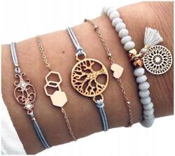  Arany karkötő szett 5 szív fa motívummal (8119530343449)