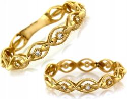 Lovrin Arany gyűrű 585 áttört mintás karikagyűrű cirkóniákkal r16 ajándék divatos modell