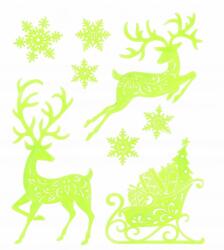 Allbag Foszforeszkáló 3D Karácsonyi Matrica Rén Szarvas Ablakmatrica (NAKLEJKA133)