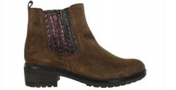 Gabor Női bokacsizma, barna, bőr, velúr, cipzáros, 36-os méret (71.620.18)