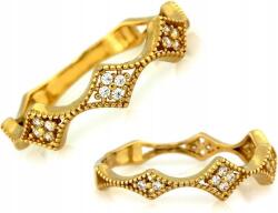 Lovrin Arany gyűrű 585 modern, finoman díszített cirkónia kövekkel r15 divatos