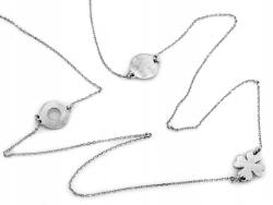 Lovrin Ezüst hosszú nyaklánc 925-ös karika lóhere medállal 70cm ajándék ötlet s (44238256)