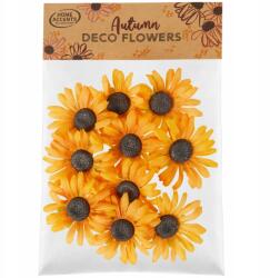 Zd trading Dekoráció Mű Virágfej Őszi Anyag Virágok 10 db Sárga 508 (3201068)