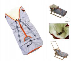 Szürke gyapjú hálózsák szánhoz, babakocsihoz, mózeskosárhoz, autósüléshez, 5 az 1-ben Pl (SPI-5W1-SZLEN)