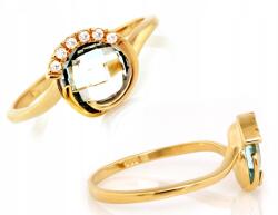 Lovrin Gyűrű 585 14kt kék topázzal és cirkóniákkal 2, 61g 14-es méret ajándékba (Lovrin)