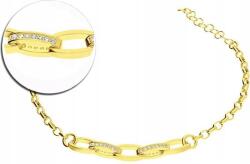 Lovrin Ezüstözött, aranyozott karkötő nagy szemekkel, fehér cirkónia kövekkel, ajándékba, 925-ös (Lovrin 58712)