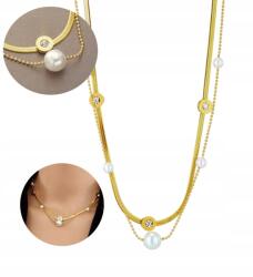 EdiBazzar 18K Arannyal Bevont Nyaklánc Sebészeti Acélból Arany Színű Női Celeb Boho 316L (ZŁOTY Naszyjnik Kolia Celebrytka) - allegro - 1 840 Ft