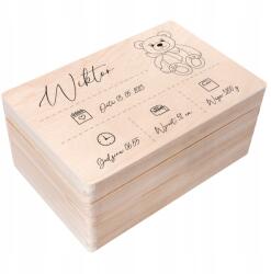 Creative Deco Emlékdoboz gyermeknek ajándék születésre, keresztelőre, születésnapra 30x20 (JANCDSD130BCUSTOMBEARLINEFBM)