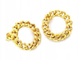 Lovrin Aranyozott ezüst karika fülbevaló lánc mintával 925, súlya 3, 58g ajándékba