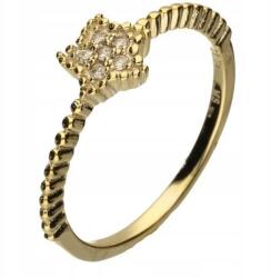 Lovrin Ezüst 925 aranyozott csillag gyűrű cirkónia kövekkel díszítve, 14-es méret, divatos