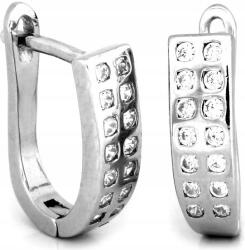 Lovrin Ezüst fülbevaló 925, egyedi, különleges, vessző alakú cirkónia kövekkel