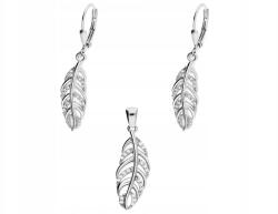 Lovrin Ezüst ékszerszett 925 finom, cirkóniával díszített levelekkel 6, 71g (Lovrin67492)