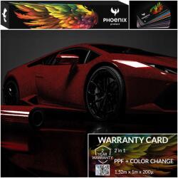 Színes Ppf Fólia Phoenix Protect Autó Színváltó Kovácsolt Karbon Piros (Folia PPF Forging Carbon Red 152cmx1m)