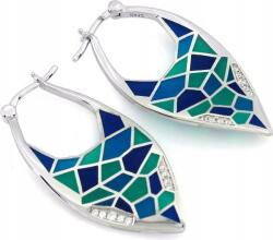 Lovrin Ezüst fülbevaló 925 modern zománcozott tökéletes nyárra hosszú divatos