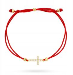 Lovrin Arany 585 karkötő kereszttel, cirkónia kövekkel, piros zsinórral, 0.8g (58717837)
