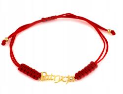 Lovrin Patrycja karkötő piros zsinórral, 585-ös arany, súly: 0, 58g