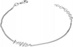 Lovrin 925-ös ezüst karkötő "happy" felirattal, 1, 8g, divatos minta, ajándék, szerencse (Lovrin 59254)