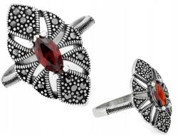 Lovrin Ezüst női gyűrű 925 markazitokkal és cirkóniával, divatos ékszerész termék r14-es méretben (45937348)