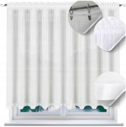 NOW-ART Egyszerű függöny szegéllyel 170x300 klasszikus, egyenes függönyök szalaggal, fehér (5090)