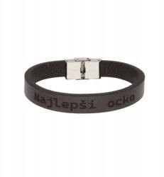  Férfi bőr karkötő barna Legjobb apuka (8594223294169)