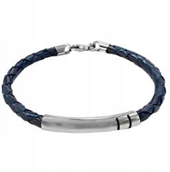 Lovrin Férfi karkötő, 925-ös ezüst, gránátkék bőr szíjjal, ajándékba (58712621)