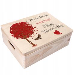 Creative Deco Valentin-napi doboz gravírozással, ajándék, kívánságok a szeretett személynek, 40x30 (JANCDSD140CUSTOMLOVETREEBOXFBM)