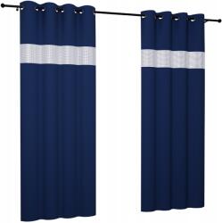 NOW-ART Sima függöny Cirkónia kövekkel 145x220 karikákon, függönyök fémgyűrűkkel, szín (Zasłonki butelkowa zieleń granatowy)