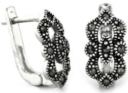 Lovrin Elegáns, 925-ös ezüst fülbevaló hematitokkal divatos nőknek (Lovrin 67201)