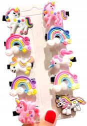  Kislány Hajcsatok Szett Póni Egyszarvú 10db-os Szivárvány hajtű (Zestaw Spinek Kucyk Pony Jednorożec 10szt)