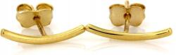 Lovrin Finom, arany színű, 375-ös (9K) beszúrós fülbevaló, vessző alakú, ívelt, divatos (Lovrin)
