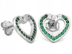 Lovrin Ezüst fülbevaló zöld cirkónia kövekkel, 0.925-ös finomságú, 2.08g Ajándéknak is kiváló