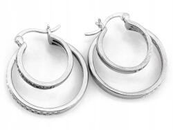 Lovrin Ezüst fülbevaló dupla karika 925 cirkóniával 4.15g ajándékba