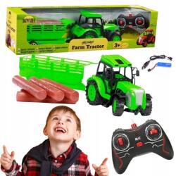 Dromader Távirányítós Traktor Pótkocsival, Akkumulátoros, Rc Tartozékok (02940)