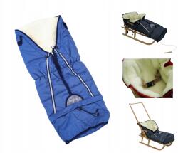 Gyapjú hálózsák szánhoz, babakocsihoz, mózeskosárhoz, autósüléshez gyermekeknek, sötétkék 5 az 1-ben Pl (SPI-5W1-GRLEN)