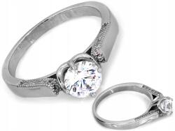 Lovrin 925-ös ezüst gyűrű nagy, fehér, 3, 35 g-os cirkónia kővel, r13-as méret ajándék