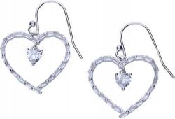 Lovrin Ezüst fülbevaló 925 szív alakú cirkónia kövekkel 4, 32g egyedi design ajándékba (Lovrin 47168)
