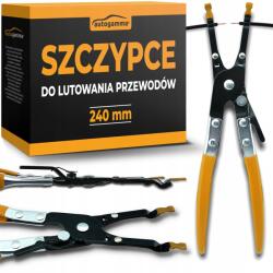 Auto Gamma Segédcsipesz forrasztáshoz, vezetékekhez, kábelekhez, tartó, 240 mm (Szczypce pomocnicze do lutowania przewodów)