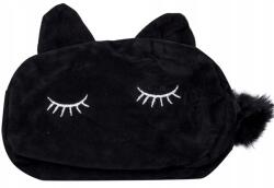  Plüss kozmetikai táska, neszeszer, szervező, pompon, macska, tolltartó, iskolai, puha (Piórnik saszetka organizer pluszowy miękki)