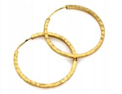 Lovrin Finom, 585-ös sárga arany fülbevaló, mart kerekekkel, 22 mm-es zsanérokkal ajándék