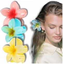  Hajcsatok szett 3 db virágos hajcsat Plumeria virág nagy méretű (Zestaw spinki do włosów 3 szt styl hawajski)