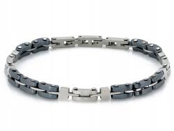 Lovrin Divatos férfi karkötő sebészeti acélból, ródiumozott, 6.7mm széles, 22-es méret (51739465)