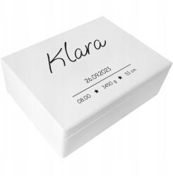 Creative Deco Fából készült baba névre szóló ajándék doboz 40x30-as méretben (JANCDSD140BCUSTOMSTARSIMPLEFBM-W)