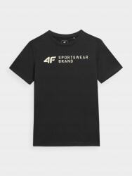 4F Gyerek póló nyomattal, fekete, 122 cm-es méret (HJZ22-JTSM003-20S-122)